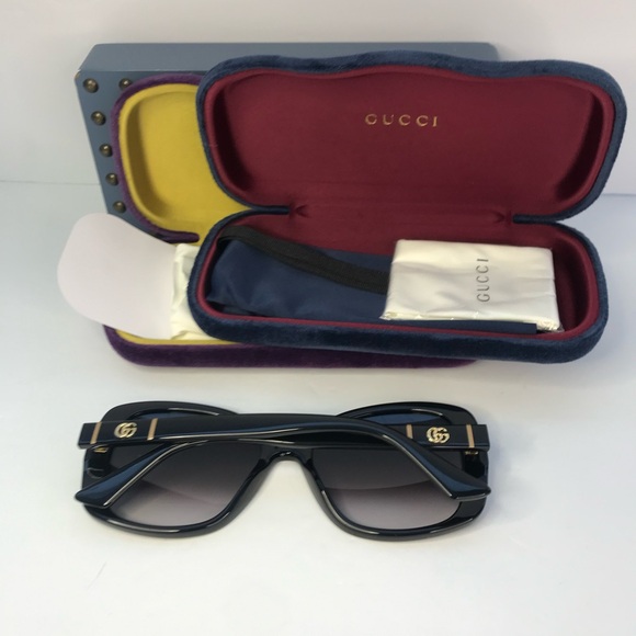 New Authentic Gucci Grey Gradient Square Ladies Sunglasses GG0762S 001 56. - Picture 11 of 12